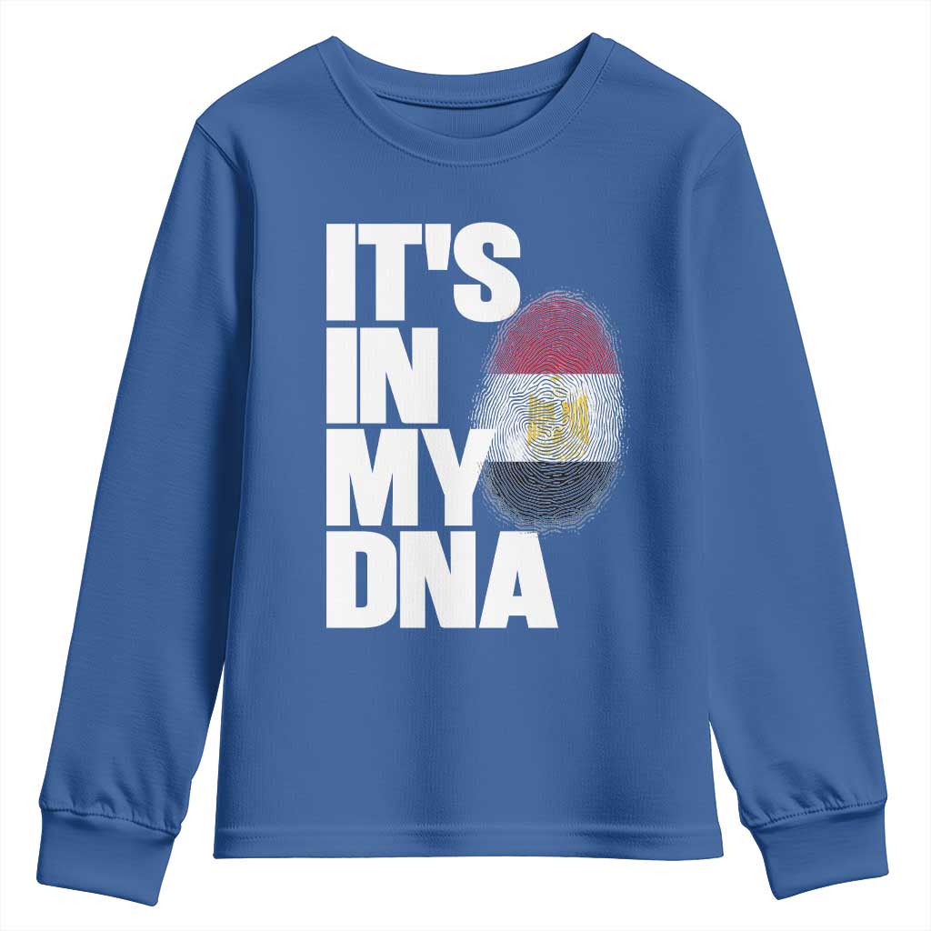 Egypt It's In My DNA Flag Fingerprint Graphic Youth Sweatshirt Egyptian Heritage Pride Roots