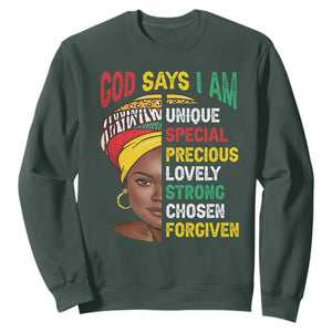 Proud Black Woman Sweatshirt God Says I Am Melanin Girl Pride