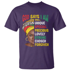 Proud Black Woman T Shirt God Says I Am Melanin Girl Pride