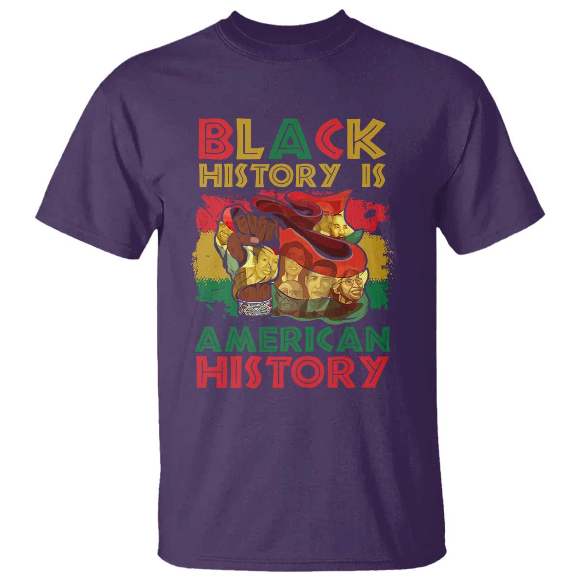 Black History Is American History T Shirt African American Pride Flag Raised Fist