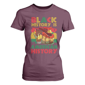 Black History Is American History T Shirt For Women African American Pride Flag Raised Fist