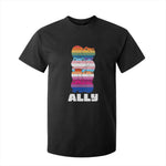 Colorful LGBTQ+ Ally Frogs Stack T Shirt For Kid Kawaii Gay Pride Support