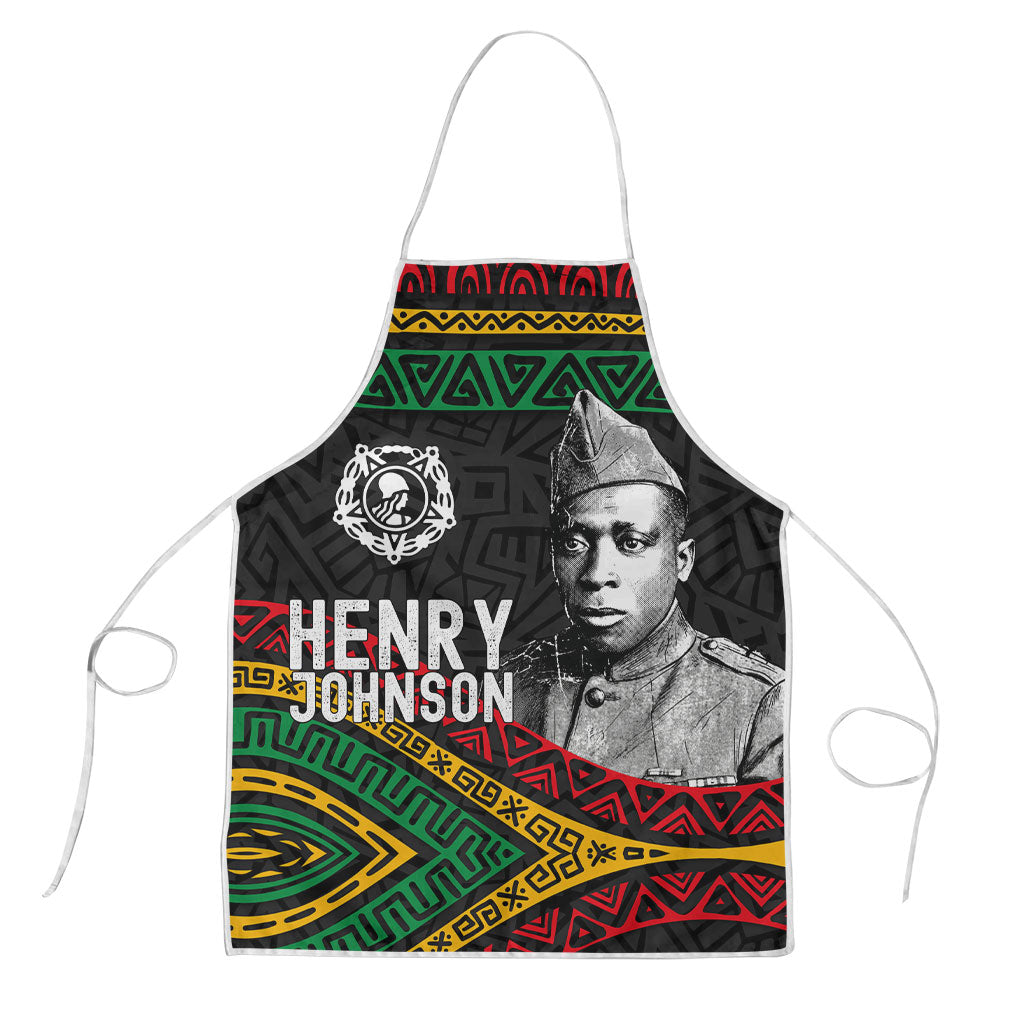 Henry Johnson Black History Month Apron Pan African Colors Tribal Geometric Pattern