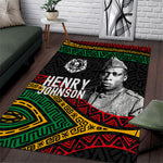 Henry Johnson Black History Month Area Rug Pan African Colors Tribal Geometric Pattern