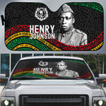 Henry Johnson Black History Month Auto Sun Shade Pan African Colors Tribal Geometric Pattern