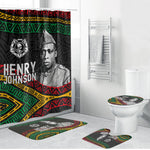 Henry Johnson Black History Month Bathroom Set Pan African Colors Tribal Geometric Pattern