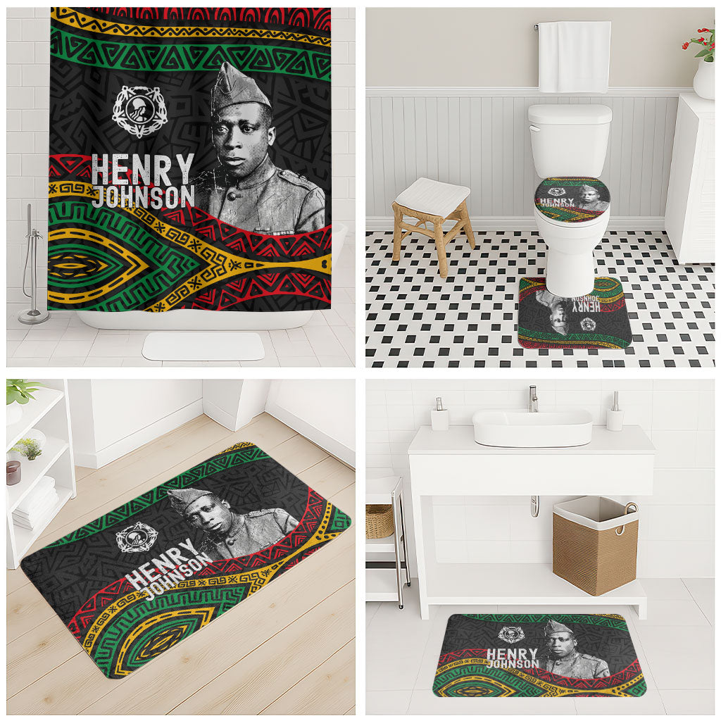 Henry Johnson Black History Month Bathroom Set Pan African Colors Tribal Geometric Pattern