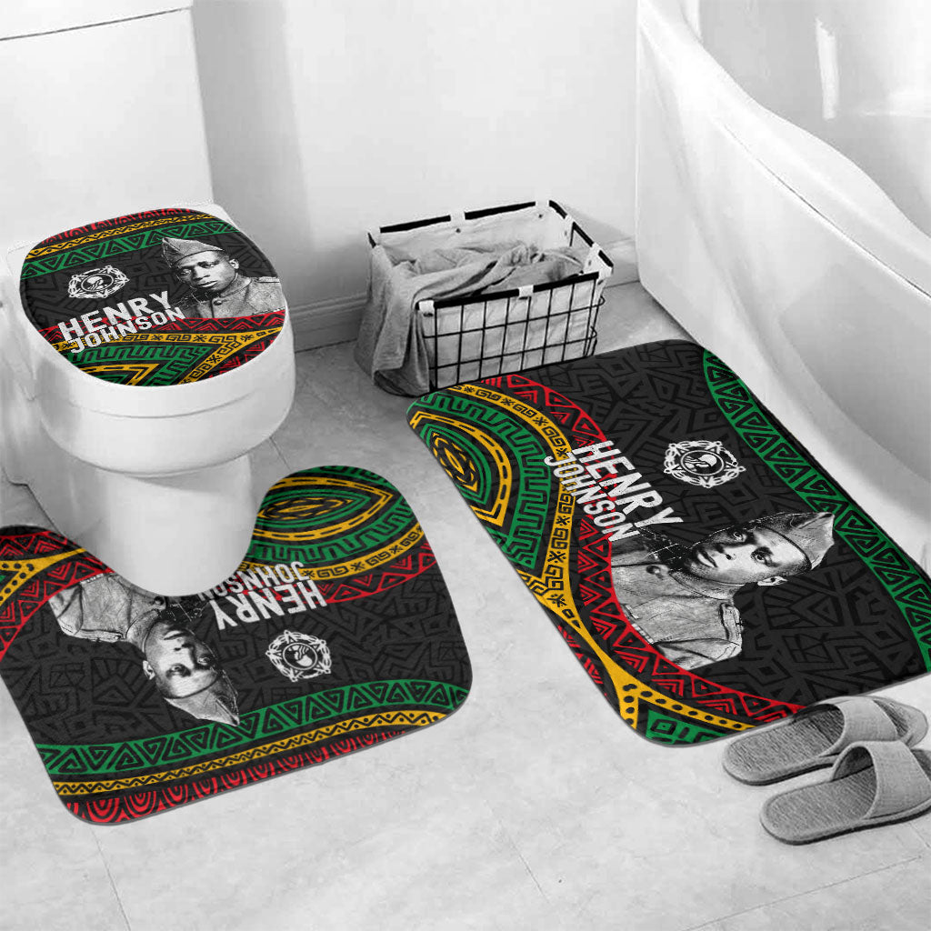 Henry Johnson Black History Month Bathroom Set Pan African Colors Tribal Geometric Pattern