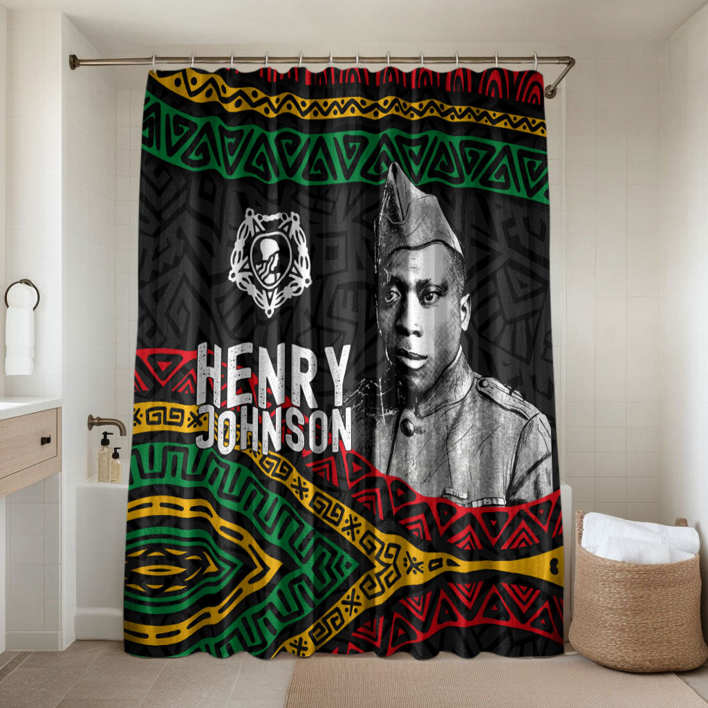 Henry Johnson Black History Month Bathroom Set Pan African Colors Tribal Geometric Pattern