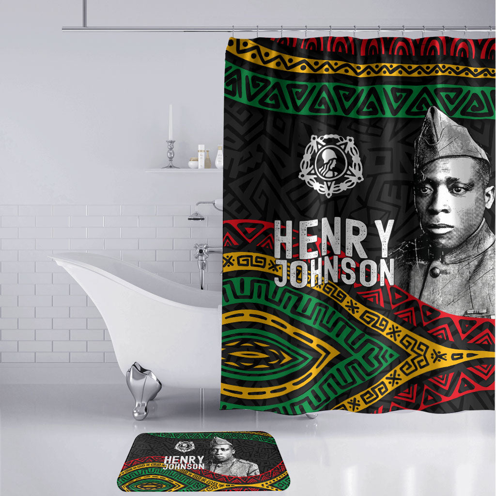 Henry Johnson Black History Month Bathroom Set Pan African Colors Tribal Geometric Pattern