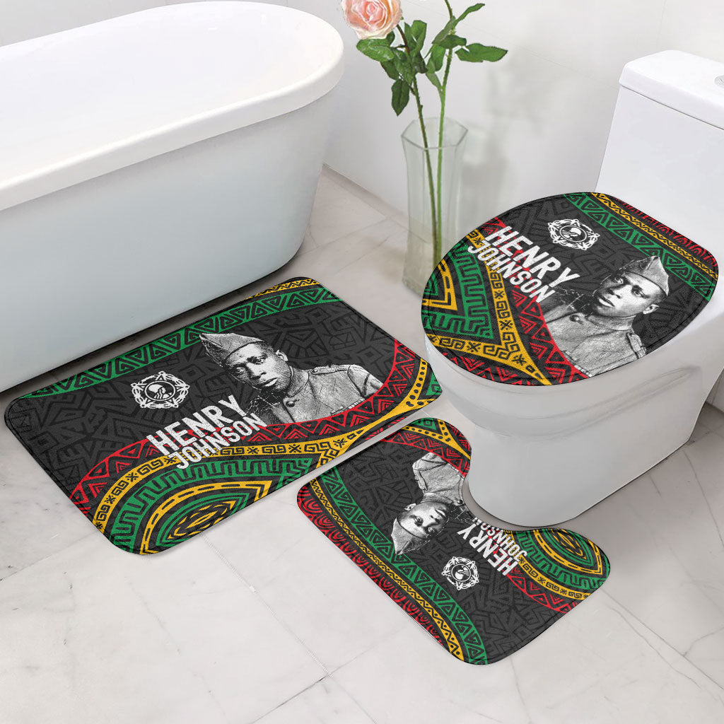 Henry Johnson Black History Month Bathroom Set Pan African Colors Tribal Geometric Pattern
