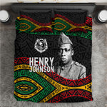 Henry Johnson Black History Month Bedding Set Pan African Colors Tribal Geometric Pattern