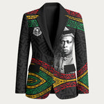 Henry Johnson Black History Month Blazer Pan African Colors Tribal Geometric Pattern