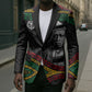 Henry Johnson Black History Month Blazer Pan African Colors Tribal Geometric Pattern