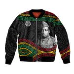Henry Johnson Black History Month Bomber Jacket Pan African Colors Tribal Geometric Pattern