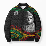 Henry Johnson Black History Month Bomber Puffer Jacket Pan African Colors Tribal Geometric Pattern