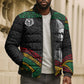 Henry Johnson Black History Month Bomber Puffer Jacket Pan African Colors Tribal Geometric Pattern