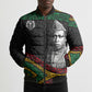 Henry Johnson Black History Month Bomber Puffer Jacket Pan African Colors Tribal Geometric Pattern