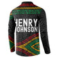Henry Johnson Black History Month Button Sweatshirt Pan African Colors Tribal Geometric Pattern