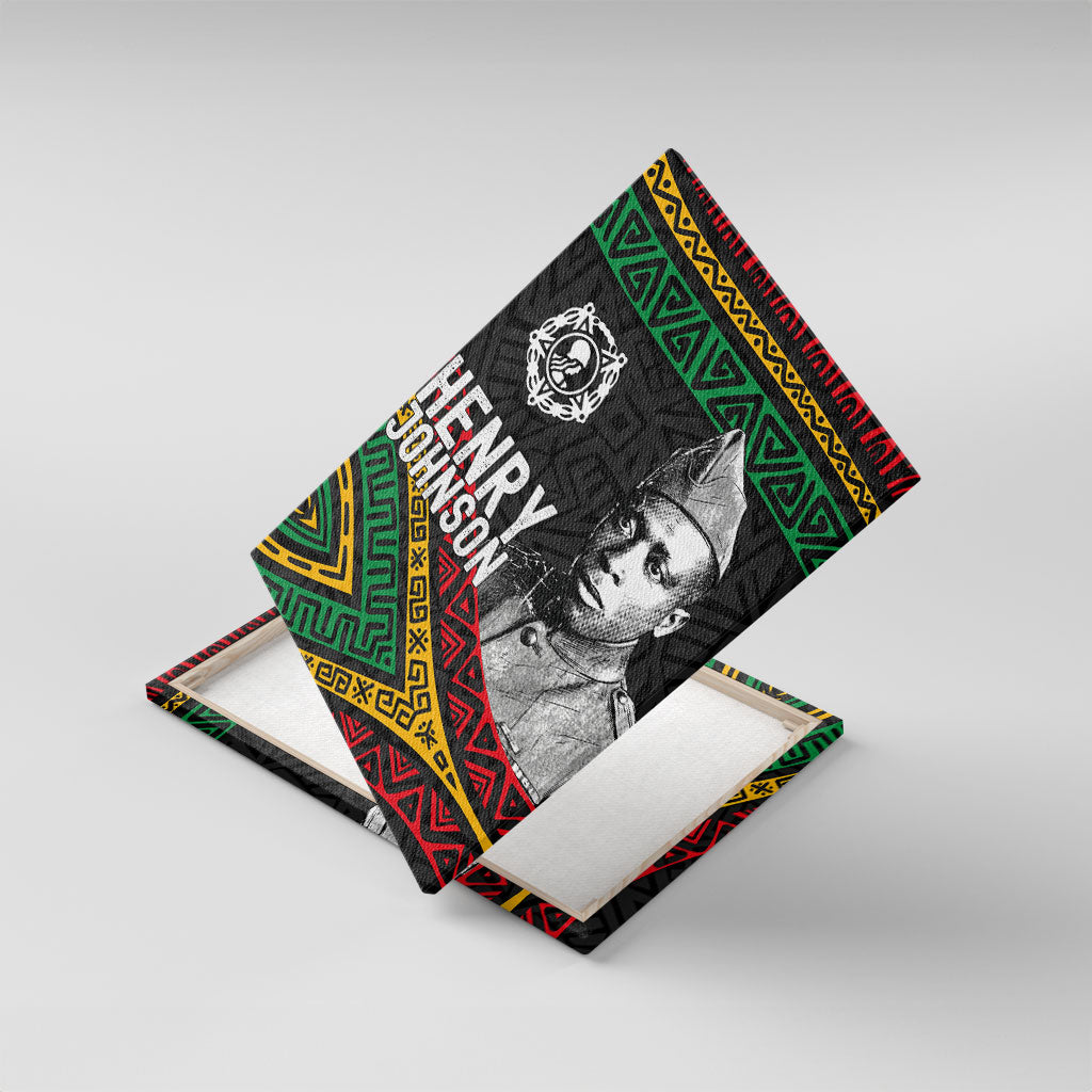 Henry Johnson Black History Month Canvas Wall Art Pan African Colors Tribal Geometric Pattern