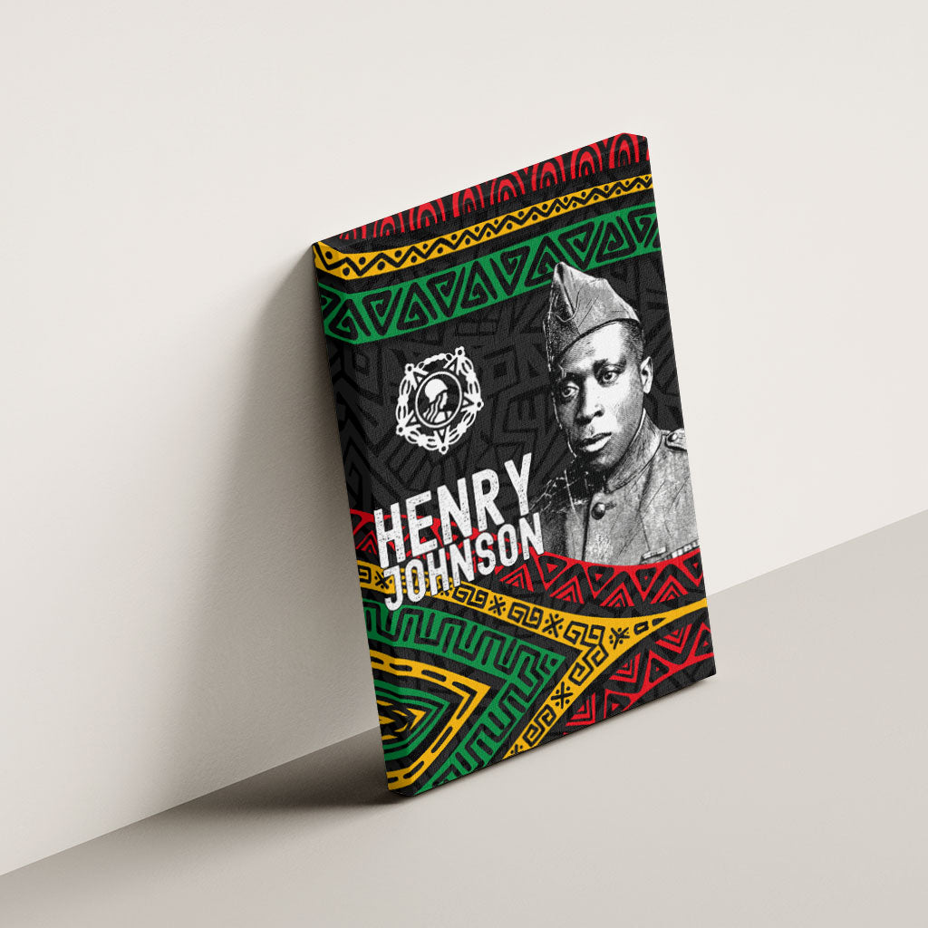 Henry Johnson Black History Month Canvas Wall Art Pan African Colors Tribal Geometric Pattern