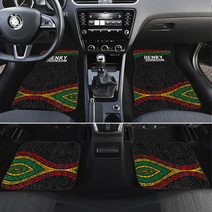 Henry Johnson Black History Month Car Mats Pan African Colors Tribal Geometric Pattern