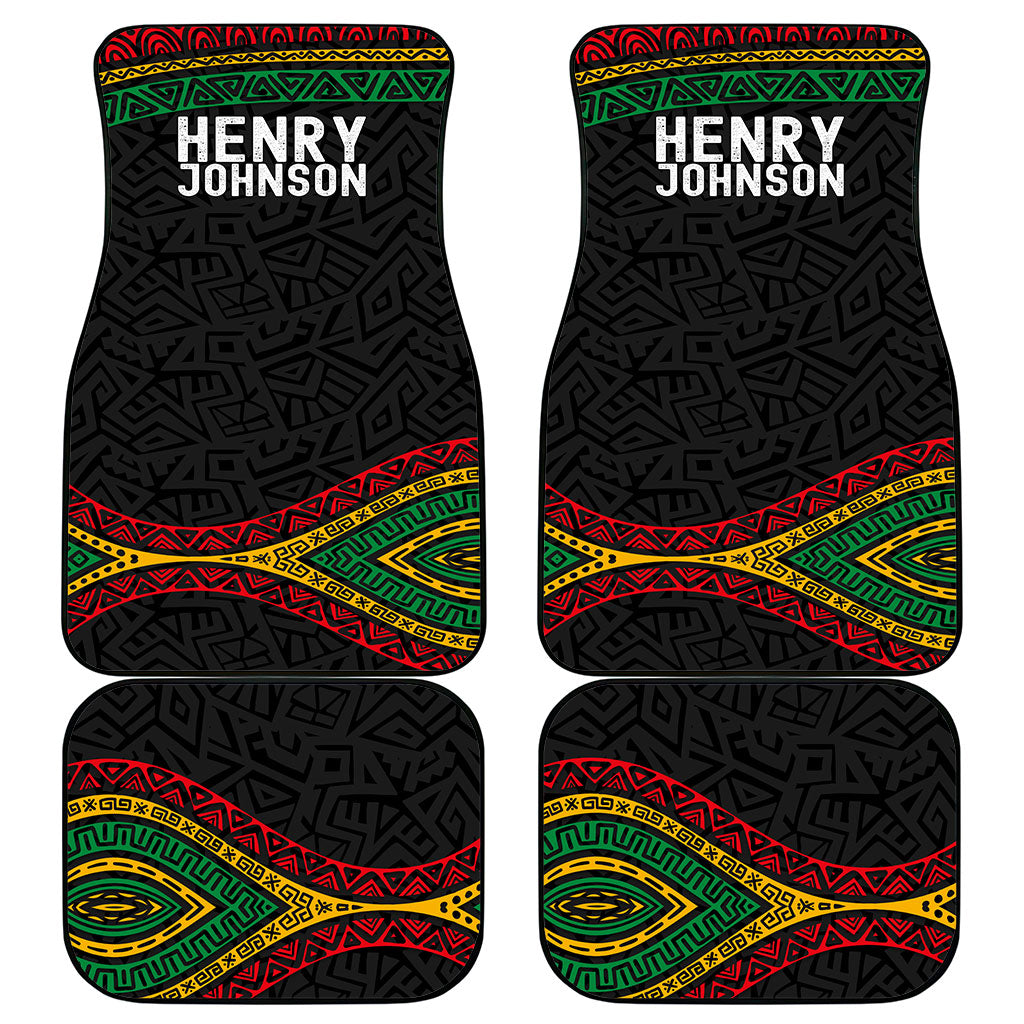 Henry Johnson Black History Month Car Mats Pan African Colors Tribal Geometric Pattern