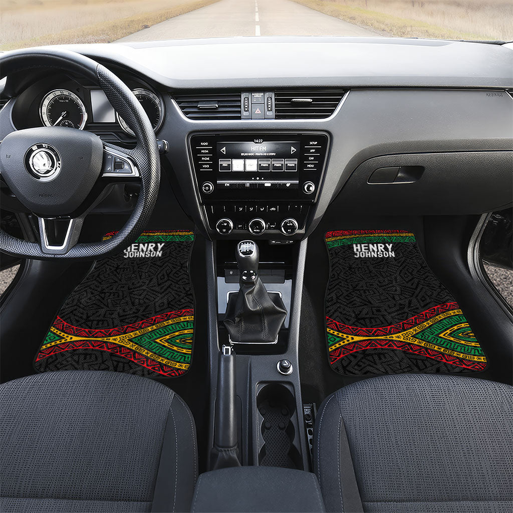 Henry Johnson Black History Month Car Mats Pan African Colors Tribal Geometric Pattern