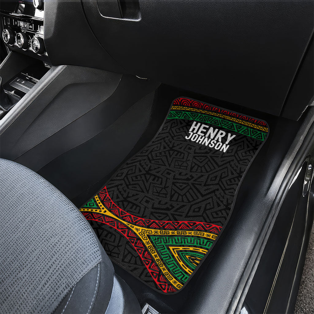 Henry Johnson Black History Month Car Mats Pan African Colors Tribal Geometric Pattern