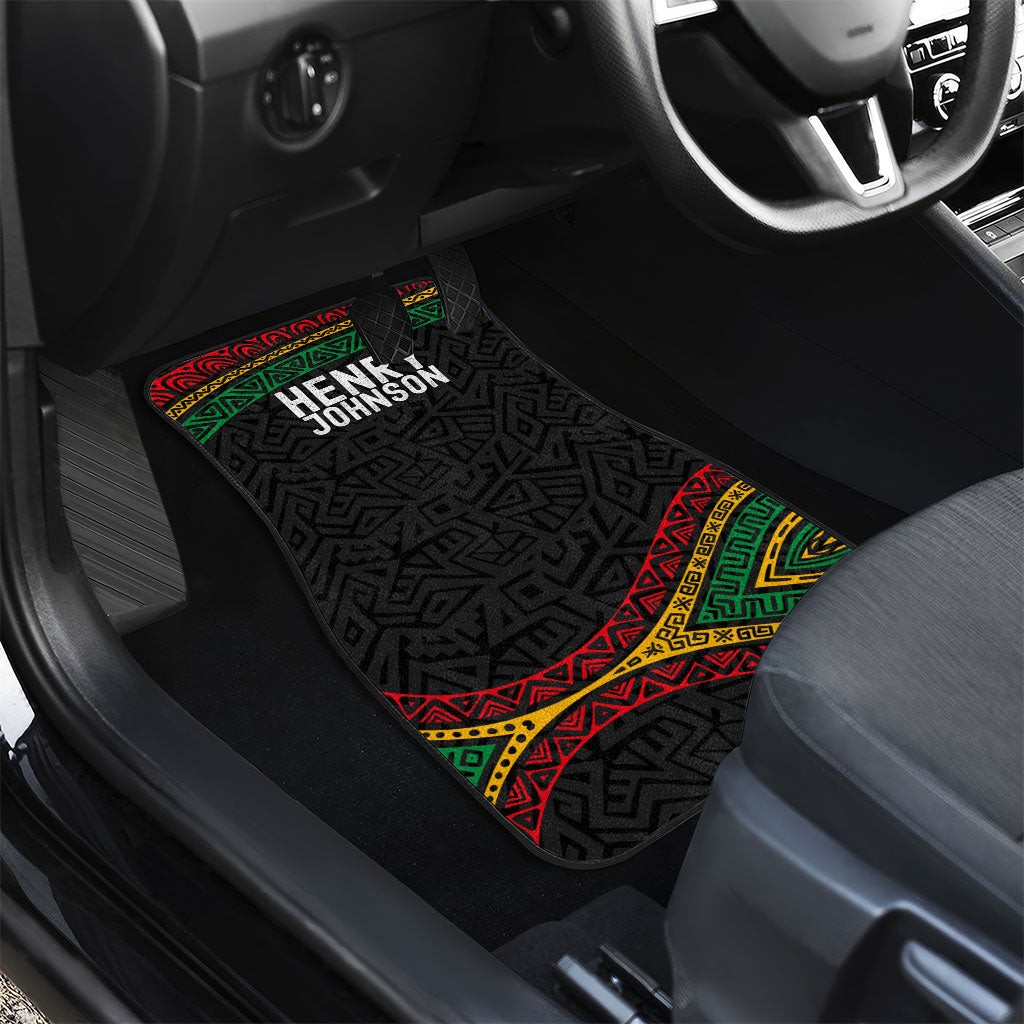 Henry Johnson Black History Month Car Mats Pan African Colors Tribal Geometric Pattern