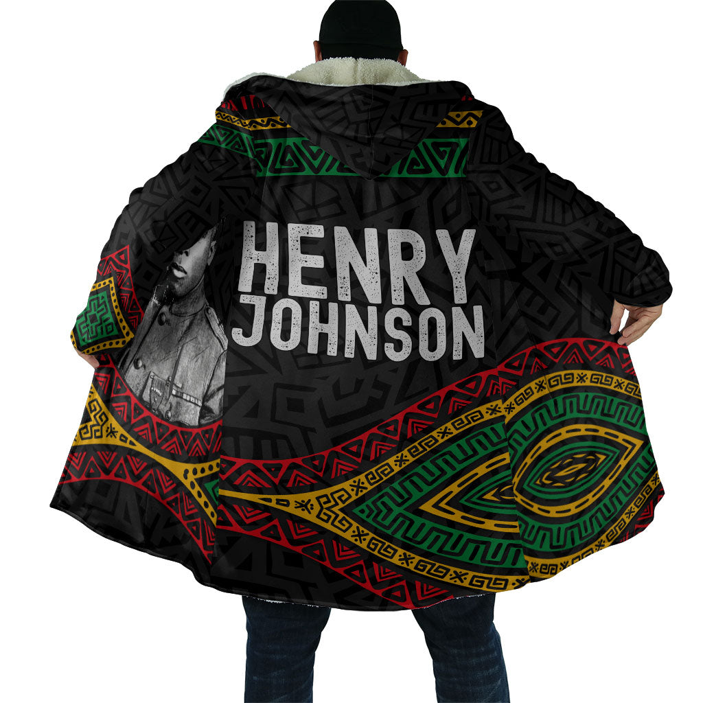 Henry Johnson Black History Month Cloak Pan African Colors Tribal Geometric Pattern