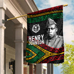 Henry Johnson Black History Month Garden Flag Pan African Colors Tribal Geometric Pattern