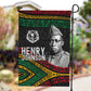Henry Johnson Black History Month Garden Flag Pan African Colors Tribal Geometric Pattern
