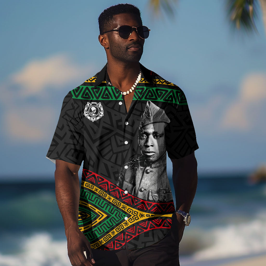 Henry Johnson Black History Month Hawaiian Shirt Pan African Colors Tribal Geometric Pattern