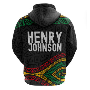 Henry Johnson Black History Month Hoodie Pan African Colors Tribal Geometric Pattern