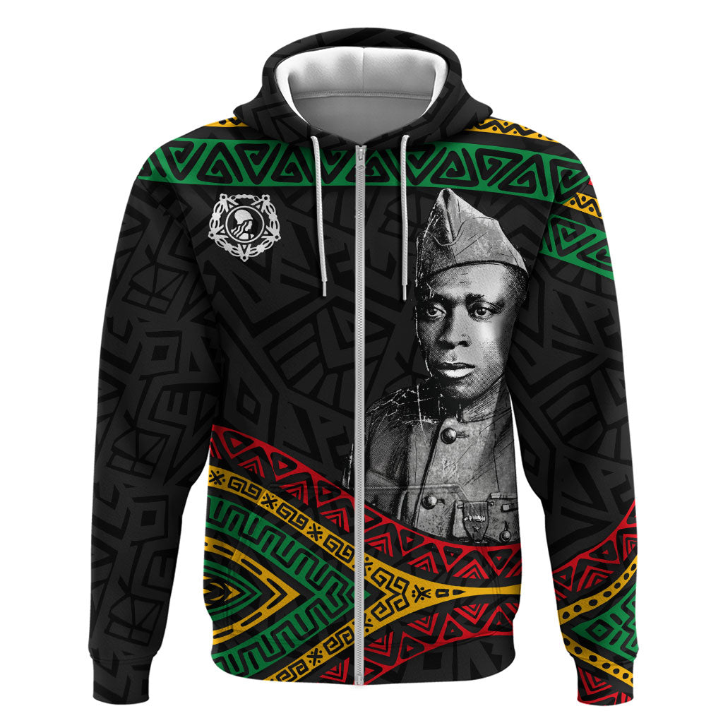 Henry Johnson Black History Month Hoodie Pan African Colors Tribal Geometric Pattern