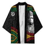 Henry Johnson Black History Month Kimono Pan African Colors Tribal Geometric Pattern