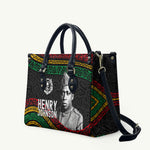 Henry Johnson Black History Month Leather Bag Pan African Colors Tribal Geometric Pattern