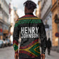 Henry Johnson Black History Month Long Sleeve Button Shirt Pan African Colors Tribal Geometric Pattern