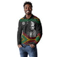 Henry Johnson Black History Month Long Sleeve Polo Shirt Pan African Colors Tribal Geometric Pattern