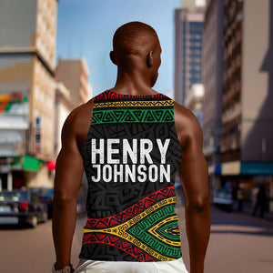 Henry Johnson Black History Month Men Tank Top Pan African Colors Tribal Geometric Pattern