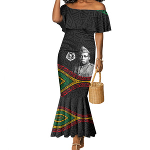 Henry Johnson Black History Month Mermaid Dress Pan African Colors Tribal Geometric Pattern