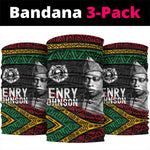 Henry Johnson Black History Month Neck Gaiter Pan African Colors Tribal Geometric Pattern