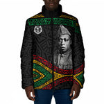 Henry Johnson Black History Month Padded Jacket Pan African Colors Tribal Geometric Pattern