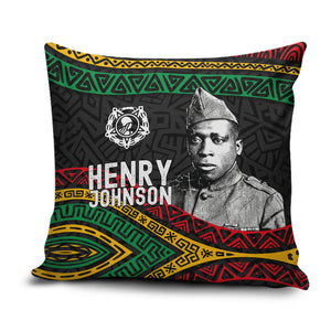 Henry Johnson Black History Month Pillow Cover Pan African Colors Tribal Geometric Pattern