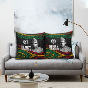 Henry Johnson Black History Month Pillow Cover Pan African Colors Tribal Geometric Pattern