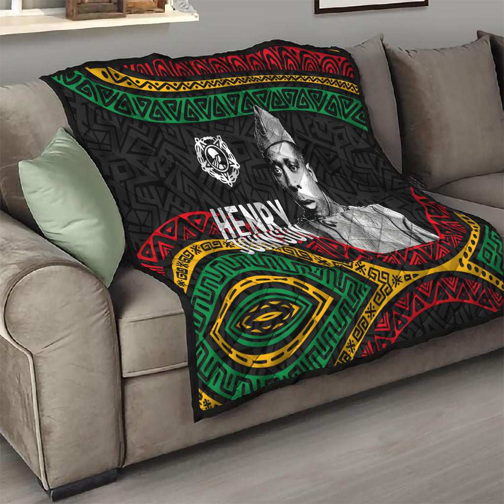 Henry Johnson Black History Month Quilt Pan African Colors Tribal Geometric Pattern