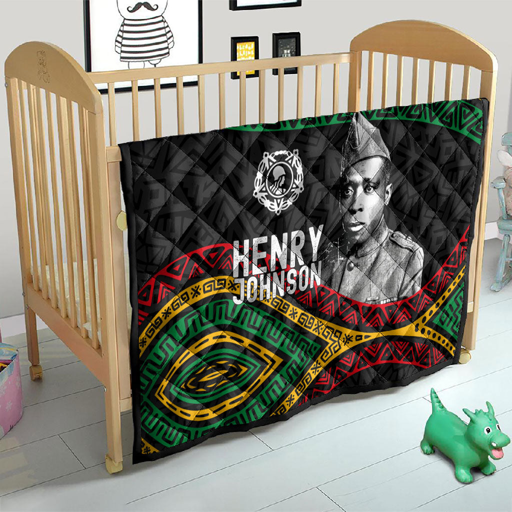Henry Johnson Black History Month Quilt Pan African Colors Tribal Geometric Pattern