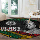 Henry Johnson Black History Month Round Carpet Pan African Colors Tribal Geometric Pattern