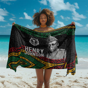 Henry Johnson Black History Month Sarong Pan African Colors Tribal Geometric Pattern